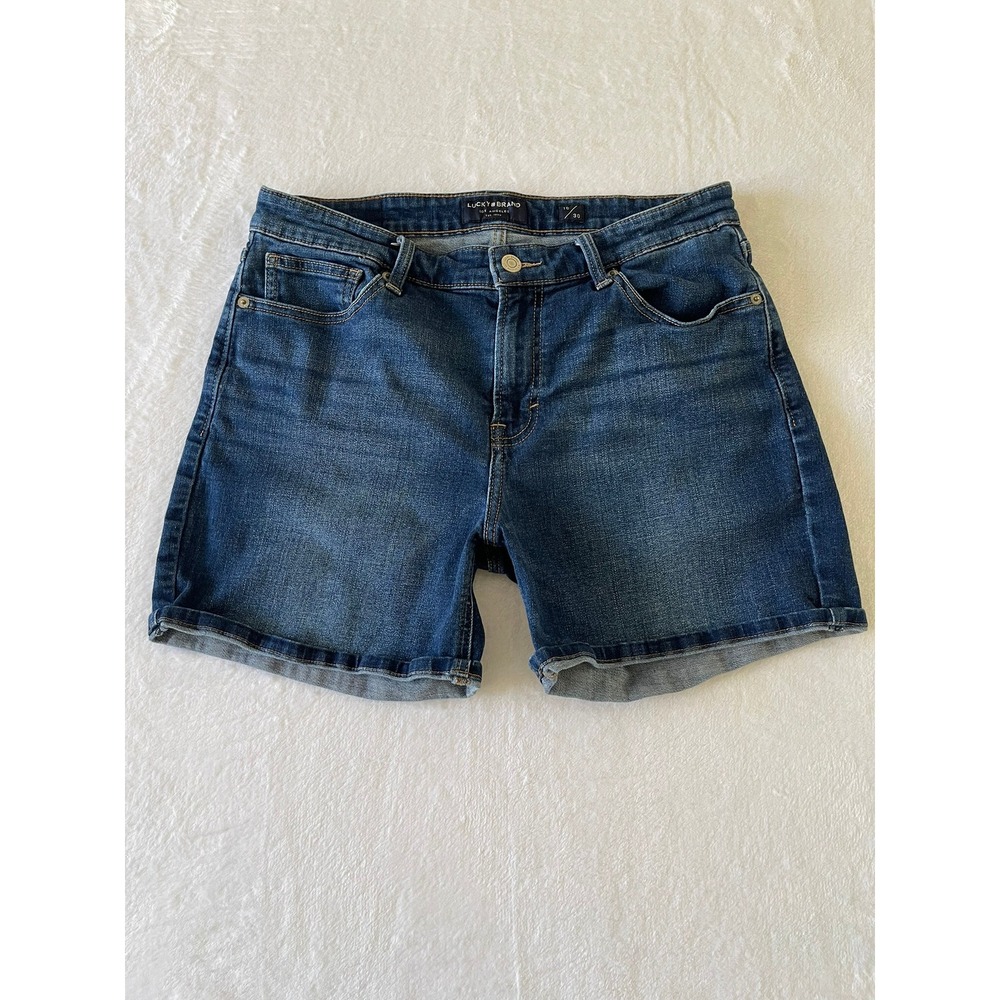 Lucky Brand Ava Short Womens 10/30 Blue Denim Medium Wash Mid Rise Stretch